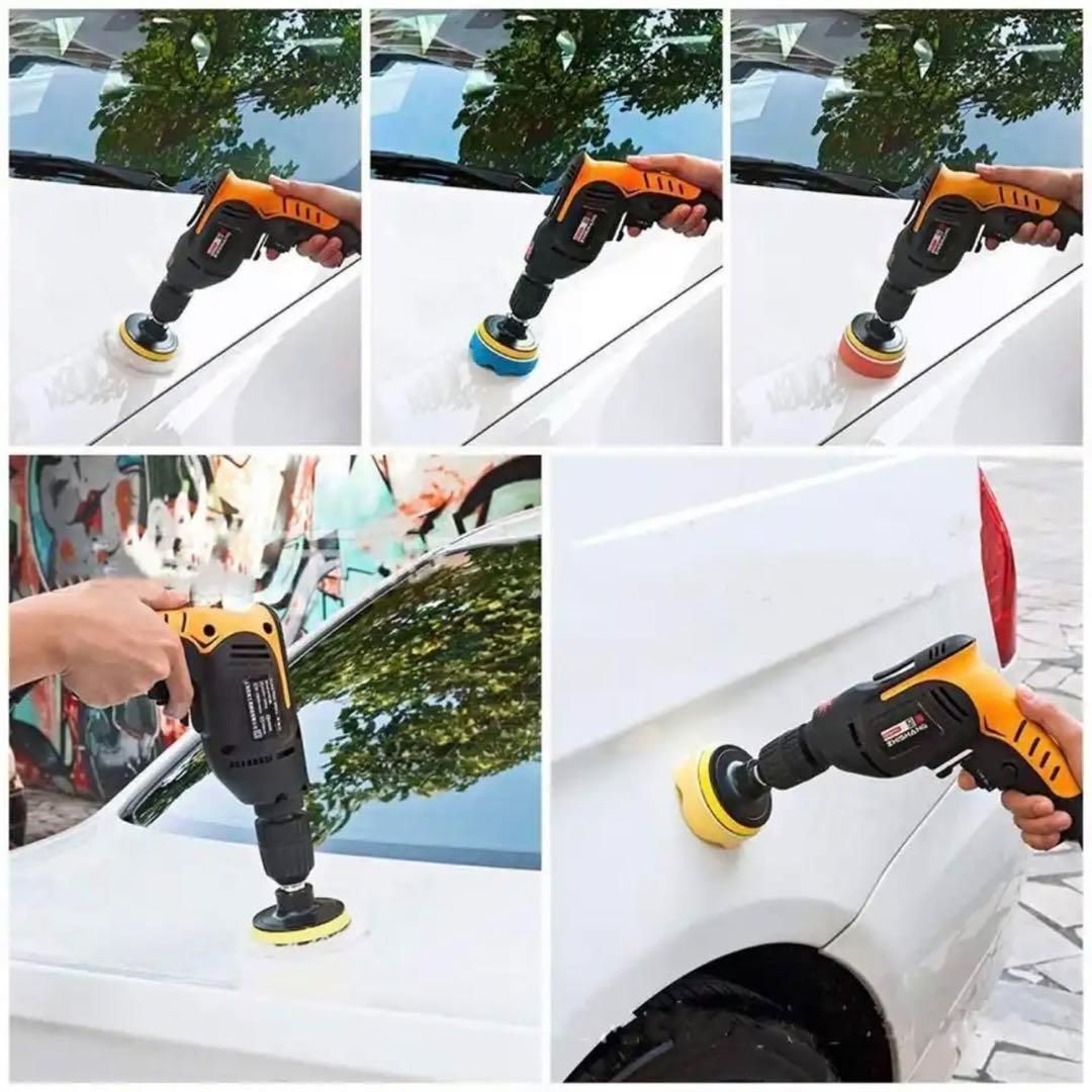 ポリッシャーバフ 80mm 22点 磨き 車用 洗車 スポンジバフ ウールバフ 自動車用バフ ワックス スポンジ 仕上げ マジック式 電動 研磨 コーティング コンパウンド 荒目 中目 細目 交換用 マジックパッド|SOLVIONA