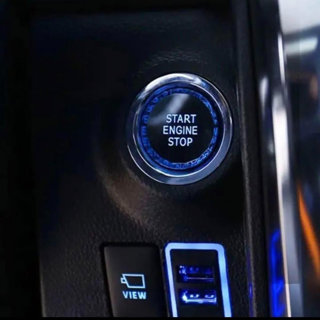 プッシュスタートスイッチ クリスタルボタン トヨタ系 エンジンスタートボタン イルミネーション 純正交換 アルファード パワーボタン ボタンカバー 内装 3D エンジンボタン|SOLVIONA