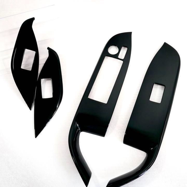 ノア ヴォクシー 90系 ウィンドウスイッチパネル ピアノブラック NOAH VOXY インテリアパネル 一台分 内装品 簡単取付 ドレスアップ カスタム ドアスイッチ カバー パワーウィンドウ パネルガーニッシュ|SOLVIONA