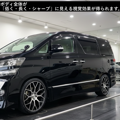 20系　アルファード／ヴェルファイア　サイドメッキガーニッシュ　ステンレス　4ピース×1組｜SOLVIONA