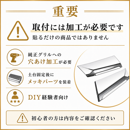 30系　アルファード　後期専用　全グレード対応　フロントグリルメッキカバー　1組セット｜SOLVIONA 　