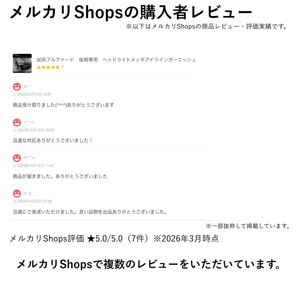 30系　アルファード　後期専用　ヘッドライトアイラインメッキガーニッシュ　2ピースセット｜SOLVIONA