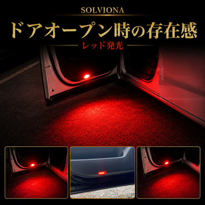 30系　アルファード／ヴェルファイア　LEDカーテシランプ　18発LED純正交換用　発光色：レッド　US仕様　2個セット｜SOLVIONA