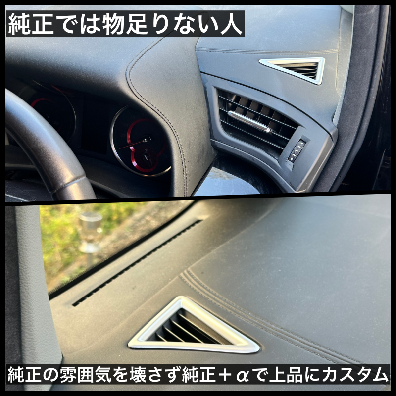 30系　アルファード／ヴェルファイア　前期／後期　全グレード対応　デフロスターガーニッシュ　艶消しシルバー　2ピースセット｜SOLVIONA