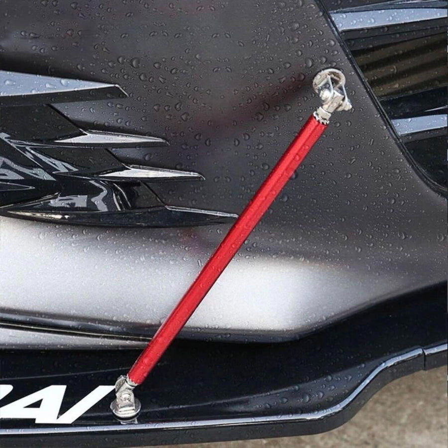 コネクションロッド　赤　汎用　20cm 　伸縮ロッド　バンパー　デヒューザー　スポイラー　固定　補強　カナード　GTウィング　サポート　２本　ドレスアップ　カスタム　リップスポイラ｜SOLVIONA