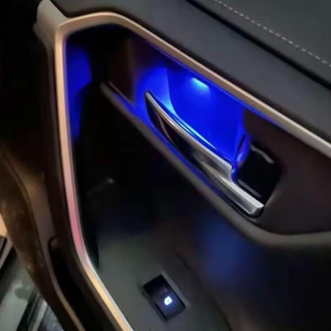 RAV4 ドアインナーハンドルカバー LED ブルー発光 イルミネーション 内装 パーツ 5代目 MXAA52 AXAH54 AXAP54 PHV 対応 アンビエントライト カスタム TOYOTA トヨタ｜SOLVIONA