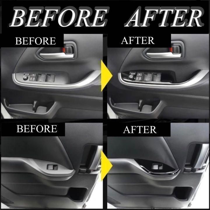 ノア　ヴォクシー　90系　ウィンドウスイッチパネル　ピアノブラック　NOAH VOXY インテリアパネル　一台分　内装品　簡単取付　ドレスアップ　カスタム　ドアスイッチ　カバー　パワーウィンドウ　パネルガーニッシュ｜SOLVIONA