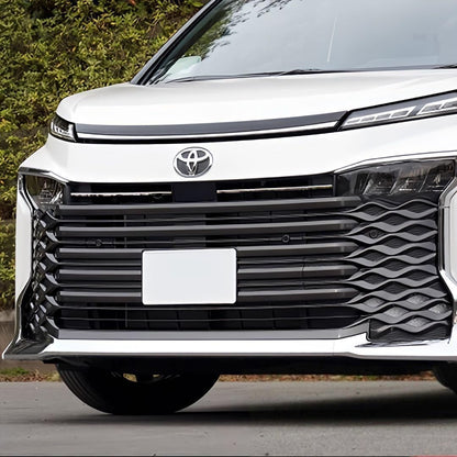 ヴォクシー　90系　 VOXY 　フロントグリルガーニッシュ　メッキカバー　カスタムグレード　専用　鏡面メッキ　ボンネット　カスタム　ドレスアップ　装飾 トリムカバー　メッキカバー　簡単取付　ステンレス　2ピース　エアロ｜SOLVIONA