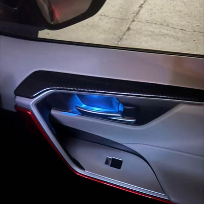 RAV4 ドアインナーハンドルカバー LED ブルー発光 イルミネーション 内装 パーツ 5代目 MXAA52 AXAH54 AXAP54 PHV 対応 アンビエントライト カスタム TOYOTA トヨタ｜SOLVIONA