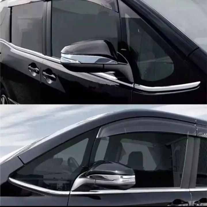 ノア　ヴォクシー　エスクァイア  80系 ハリアー　60系80系　ドアミラーガーニッシュ　サイドミラーガーニッシュ　メッキ　ステンレス　VOXY NOAH ESQUIRE HARRIE｜SOLVIONA