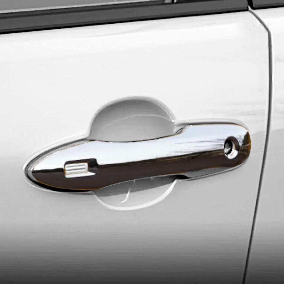 プリウス60系　ドアハンドルカバー　全2ピース　全グレード対応　PRIUS　専用設計　ドレスアップ　カスタム　エアロパーツ　鏡面メッキ　両面テープ　ABS樹脂　トリムカバー　アウターハンドル　簡単取付｜SOLVIONA