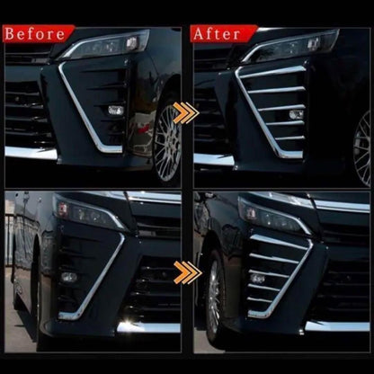 ヴォクシー  80系　フロントフォグガーニッシュ　VOXY 　フォグ　メッキカバー　ZS　煌　トヨタ　鏡面メッキ　簡単取付　ドレスアップ　カスタム　１０本セット　スタイリッシュ｜SOLVIONA