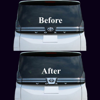 エンブレムガーニッシュ  ヴォクシー　リア　エンブレム　ガーニッシュ　90系　全グレード対応　簡単取付　車種別専用設計　リアゲート　トヨタマーク　エアロパーツ　トリム　カスタム　ドレスアップ｜SOLVIONA