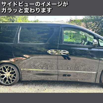 20系　アルファード／ヴェルファイア  ドアハンドルプロテクターメッキガーニッシュ  前期・後期　全グレード対応　ステンレス 　8ピース×1組｜SOLVIONA