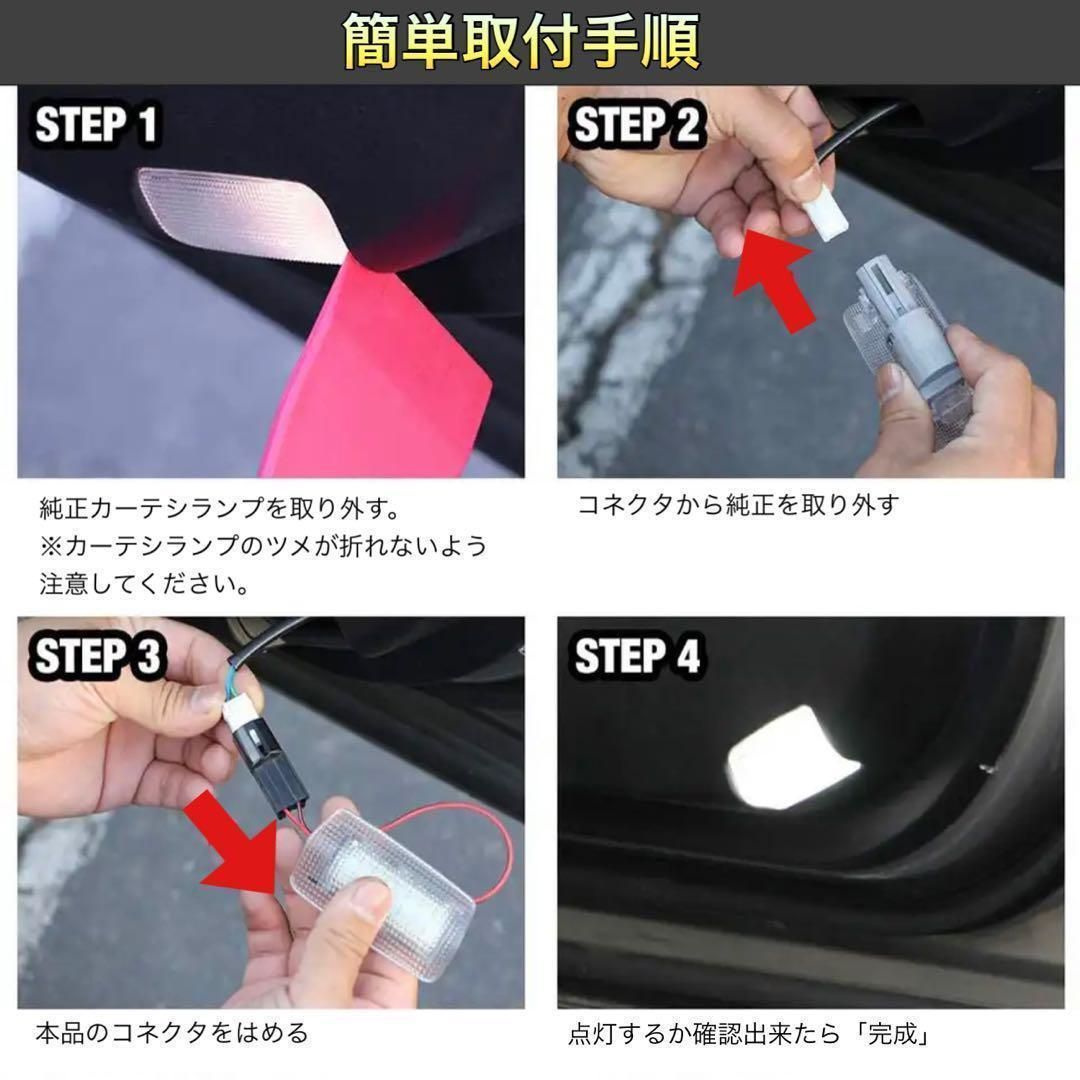30系　アルファード／ヴェルファイア　18発LED純正交換用カーテシランプ　発光色：レッド　US仕様　2個セット｜SOLVIONA