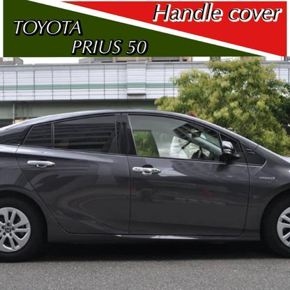 ドアハンドルカバー　プリウス　50系　カローラ　ヤリス　メッキハンドルカバー　ハンドルガーニッシュ　メッキカバー　ドレスアップ　傷防止　カスタム　トリムカバー　鏡面　簡単取付　ドアノブ　アウタードア　全４ピース｜SOLVIONA
