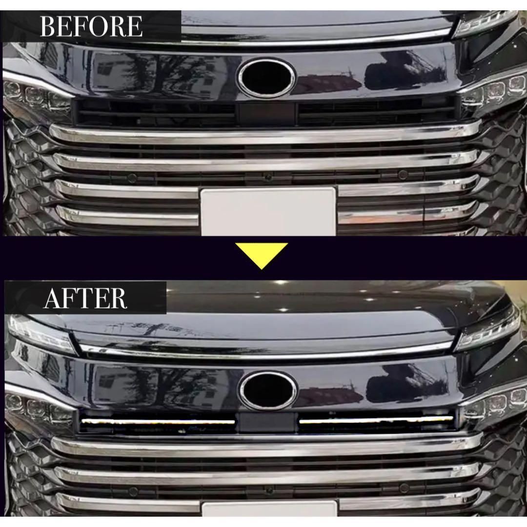 ヴォクシー　90系　 VOXY 　フロントグリルガーニッシュ　メッキカバー　カスタムグレード　専用　鏡面メッキ　ボンネット　カスタム　ドレスアップ　装飾 トリムカバー　メッキカバー　簡単取付　ステンレス　2ピース　エアロ｜SOLVIONA