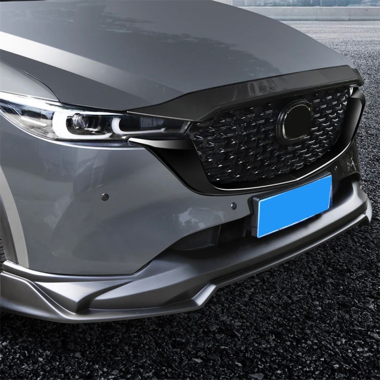 CX-5 　フロントグリルガーニッシュ　 2017年　ピアノブラック　2ピース｜SOLVIONA