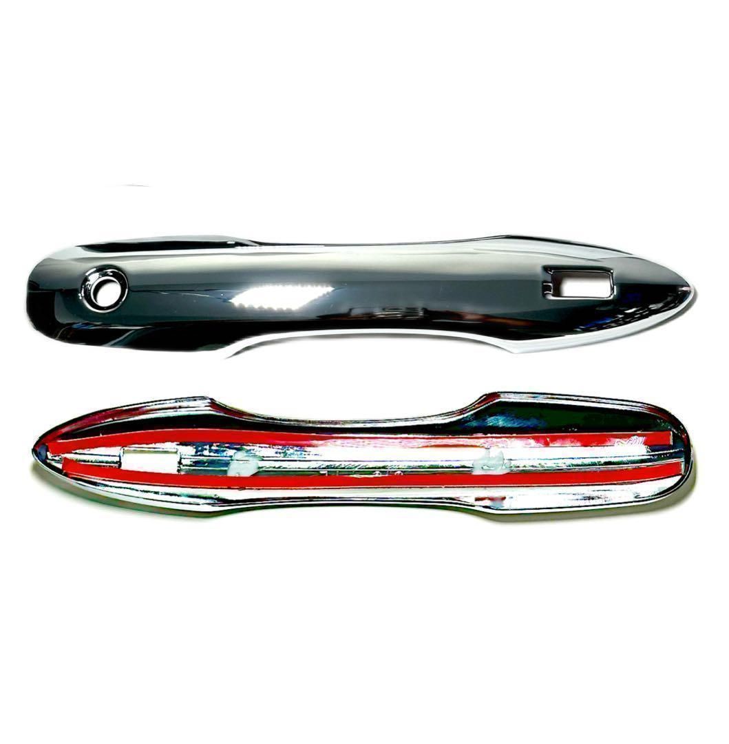 プリウス60系　ドアハンドルカバー　全2ピース　全グレード対応　PRIUS　専用設計　ドレスアップ　カスタム　エアロパーツ　鏡面メッキ　両面テープ　ABS樹脂　トリムカバー　アウターハンドル　簡単取付｜SOLVIONA