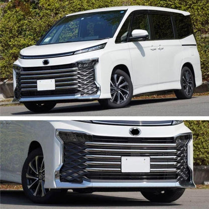 ヴォクシー  VOXY 90系　グリルメッキガーニッシュ 全8ピース　全グレード対応　エアログレードメッキカバー　ドレスアップ　カスタム　車種別専用設計　トリムカバー 鏡面メッキ　フロント　グリル　バンパー｜SOLVIONA