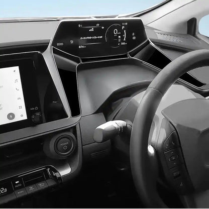 ダッシュボードトリム　60系　プリウス　専用　全グレード対応　ピアノブラック　ステンレス製　インテリア　パネル　ガーニッシュ　メーター　車内　ドレスアップ　カスタム　簡単取付｜SOLVIONA