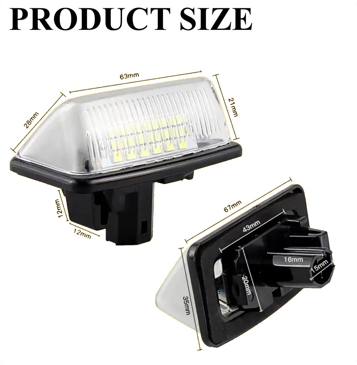 LED ナンバー灯　ライセンスランプ　LEDランプ　6500K トヨタ　TOYOTA ノア　NOAH ヴォクシー  VOXY エスクァイア   ESQUIRE 80系　80シリーズ　純白　純正交換　2個入　ナンバー｜SOLVIONA