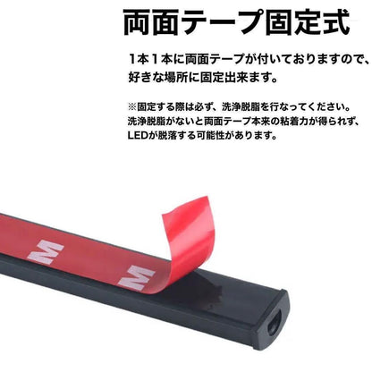 LEDイルミネーションライト 車内 フットライト リモコン付き 音楽連動 8色変化 グラデーション 調光機能付き 防水仕様 ｜SOLVIONA