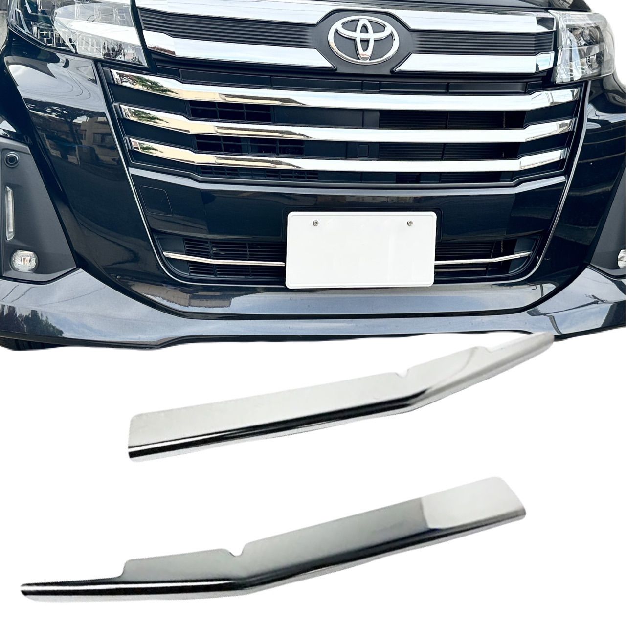 ルーミー　ジャスティー　ロアアンダーガーニッシュ　ROOMY  後期　カスタムグレード　専用　鏡面メッキ　バンパー　カスタム　ドレスアップ　装飾　JASTY トリムカバー　メッキカバー　簡単取付　ステンレス｜SOLVIONA