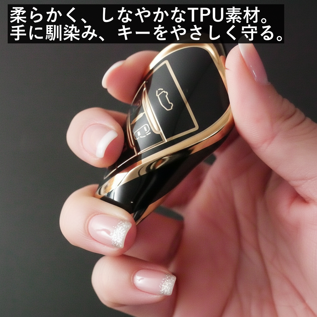 30系　アルファード／ヴェルファイア　前期／後期　６ボタン用　スマートキーカバー　フルカバータイプ　TPU　ブラック｜SOLVIONA