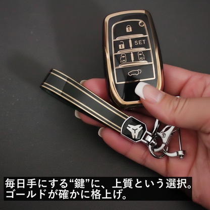 30系　アルファード／ヴェルファイア　前期／後期　６ボタン用　スマートキーカバー　フルカバータイプ　TPU　ブラック｜SOLVIONA