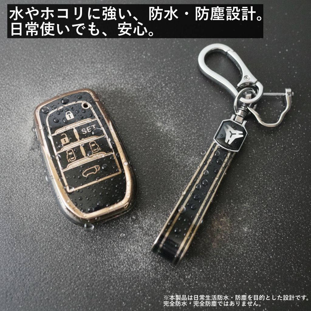 30系　アルファード／ヴェルファイア　前期／後期　６ボタン用　スマートキーカバー　フルカバータイプ　TPU　ブラック｜SOLVIONA